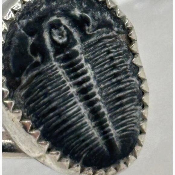 Vintage 1970's Trilobite Fossil Ring in Serling Silver Size 6 - Picture 2 of 6